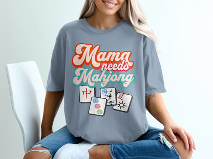 Mama Needs Mahjong Graphic Tee Shirt