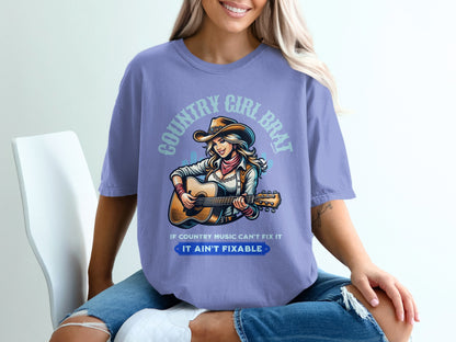 Country Girl Brat If Country Music Can't Fix It T-shirt