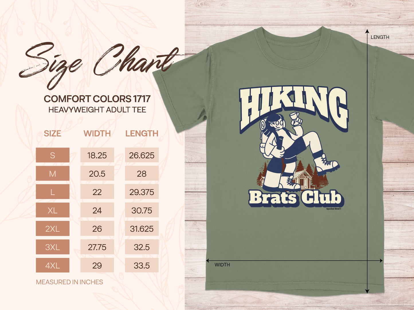 Hiking Brats Club Comfort Colors 1717 Adult Tee