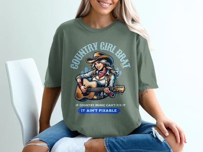 Country Girl Brat If Country Music Can't Fix It T-shirt