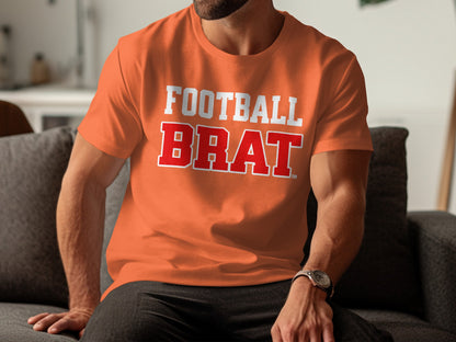 Football Brat Design on Bright Orange Shirt product